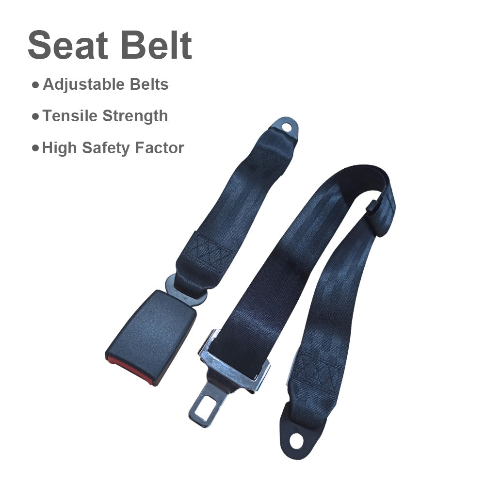 2x 2-Point Retractable Adjustable Lap Sash Seat Belt Strap Suitable For Car & Truck-3