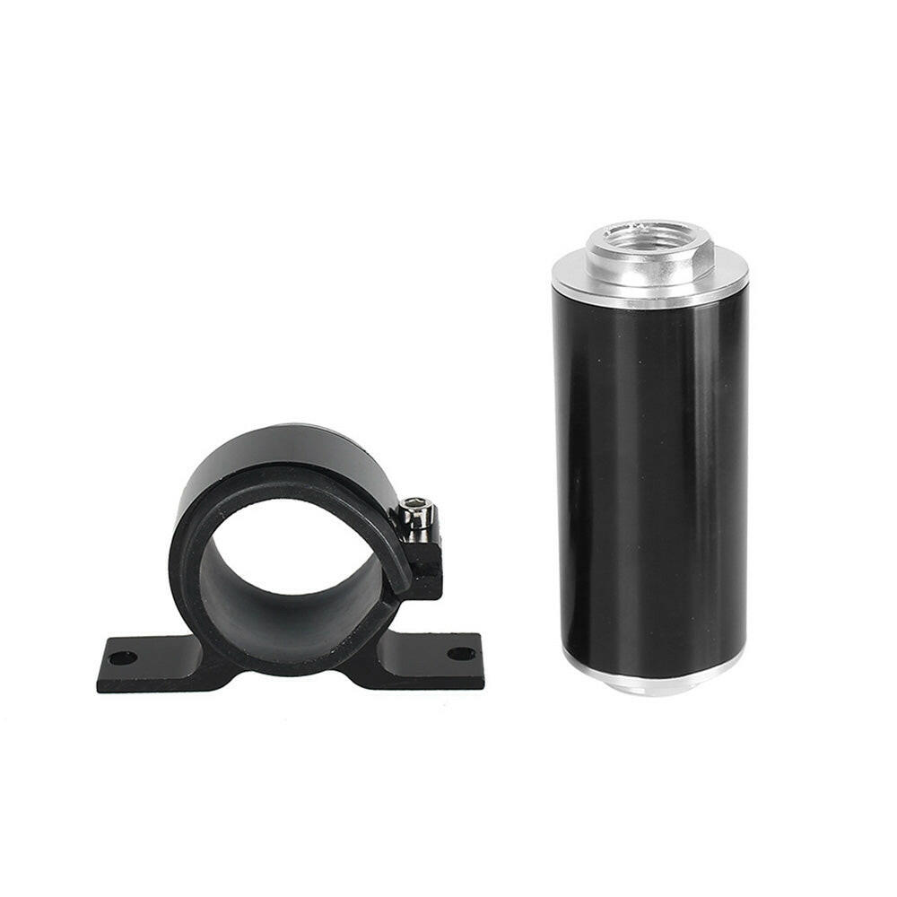Inline 100 Micron Fuel Filter Bracket 6AN 8AN 10AN Adapter Universal 50mm-0