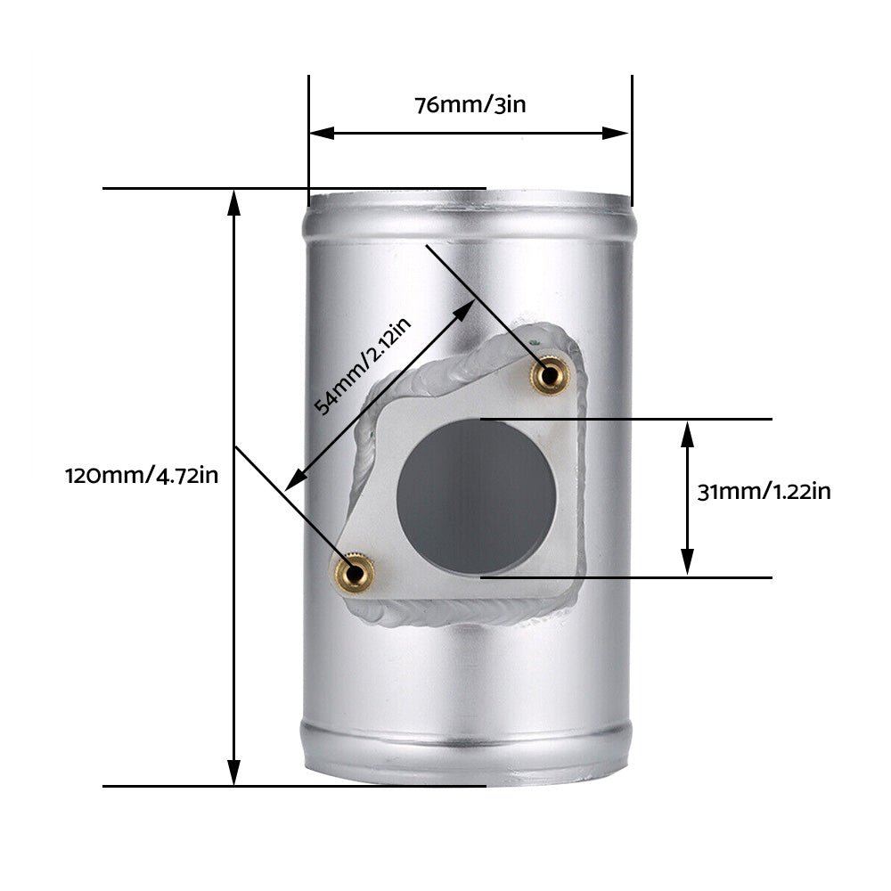 76mm MAF Mass Air Flow Sensor Mount Adapter Tube Suitable For Toyota Mazda - Frazy's Auto Parts