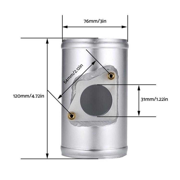 76mm MAF Mass Air Flow Sensor Mount Adapter Tube Suitable For Toyota Mazda - Frazy's Auto Parts