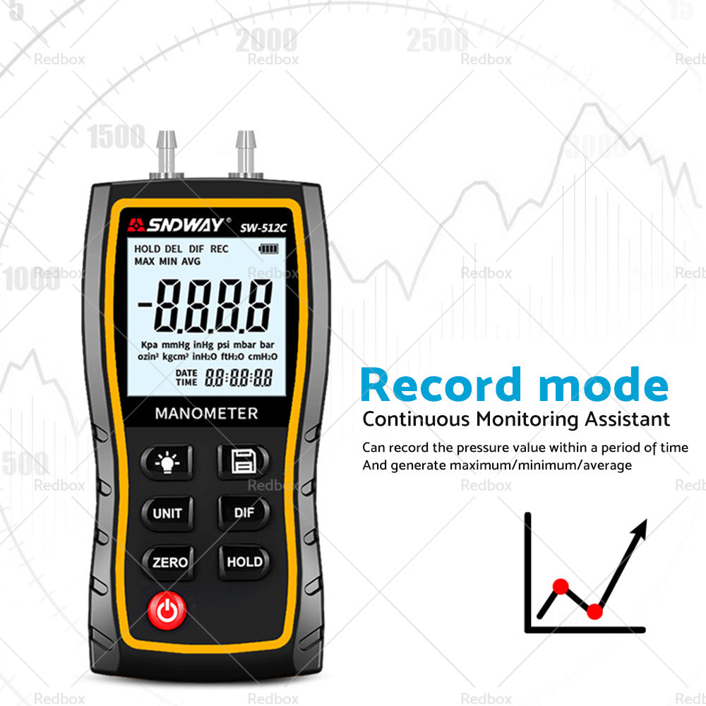 Digital Differential Manometer about 103. 42KPa Air Pressure Meter Digital-4