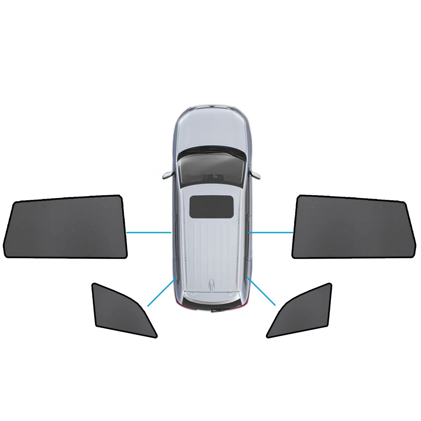Magnetic Mesh Sun Blind Shades Front & Rear Suitable For Audi Q7 4LB 2006-2015-4