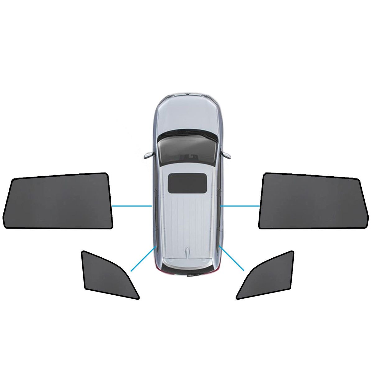 Magnetic Mesh Sun Blind Shades Front & Rear Suitable For Audi Q7 4LB 2006-2015-4