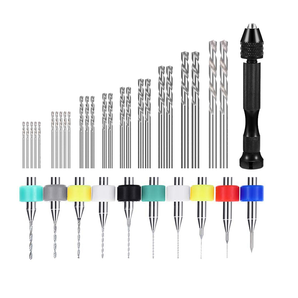 59-Pcs Mini Twist Drill Bit Set Suitable For DIY Micro Hand Drilling, Model Craft & Woodwork-0