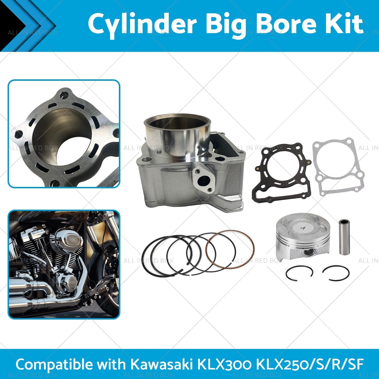 78mm Cylinder Big Bore Kit Suitable For Kawasaki KLX300 / KLX250 S / R / SF 1993 - 2014 - Frazy's Auto Parts