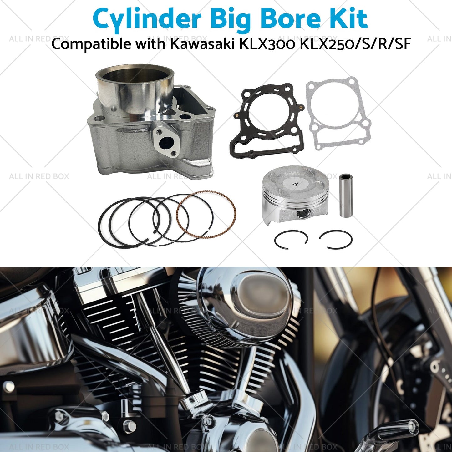 78mm Cylinder Big Bore Kit Suitable For Kawasaki KLX300 / KLX250 S / R / SF 1993 - 2014 - Frazy's Auto Parts