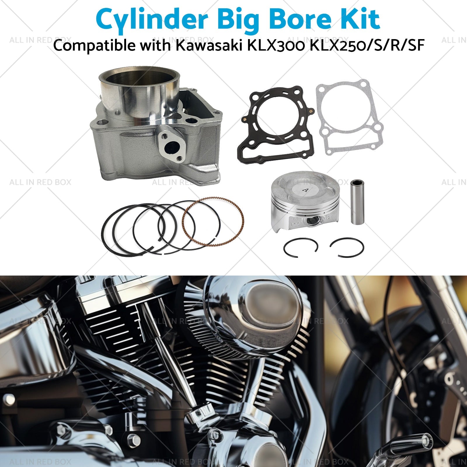 78mm Cylinder Big Bore Kit Suitable For Kawasaki KLX300 / KLX250 S / R / SF 1993 - 2014 - Frazy's Auto Parts