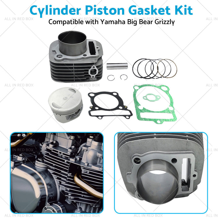 Cylinder Piston Gasket Top End Kit For Yamaha Grizzly 350 YFM350 4x4 2x4 2007-14-4