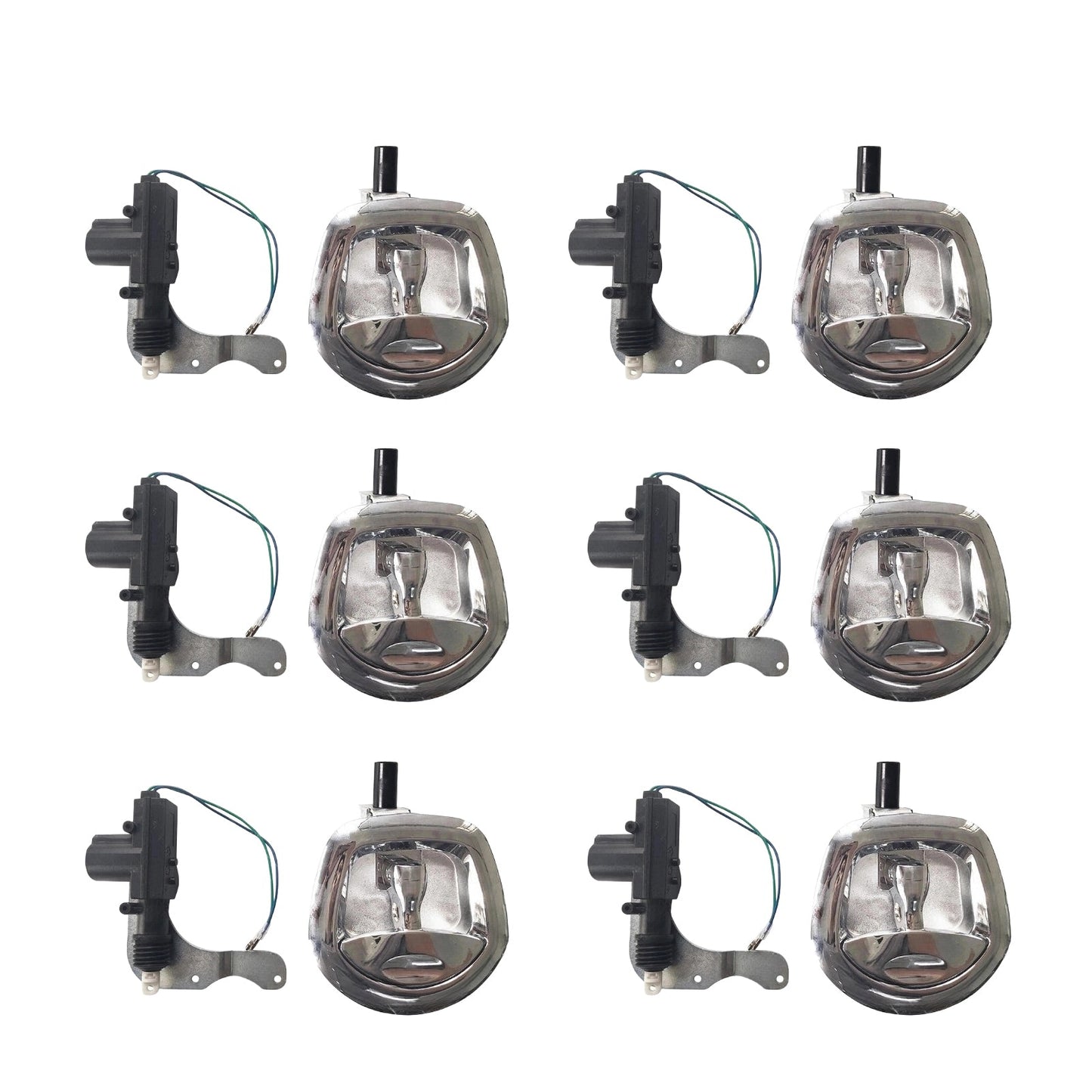 6x Chrome Power Operated Recessed Folding Whale Tail T-Lock Handle Set Suitable For Toolbox-2