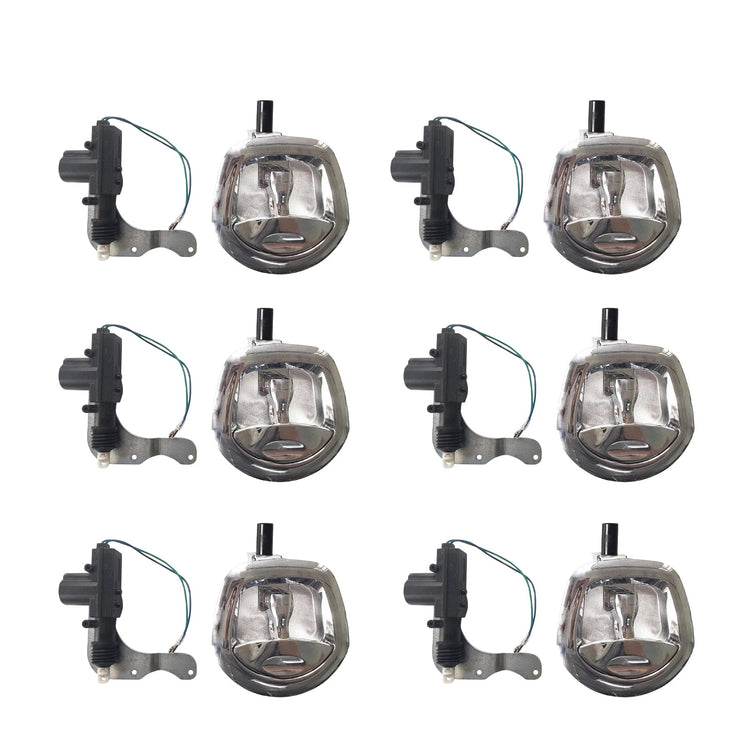 6x Chrome Power Operated Recessed Folding Whale Tail T-Lock Handle Set Suitable For Toolbox-2