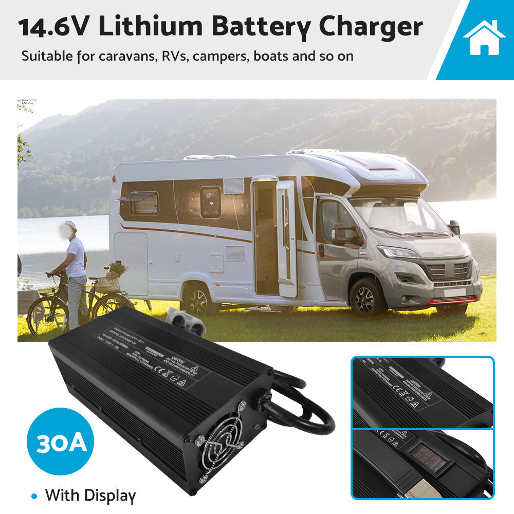 14.6V Lithium Battery Charger 30A / 40A With or Without Display Suitable For AC / DC Lithium Iron LiFe-0