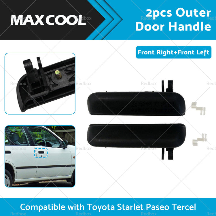 Pair LHRH FRONT Outer Door Handle Suitable For Toyota Starlet EP91 96~99 Black-1