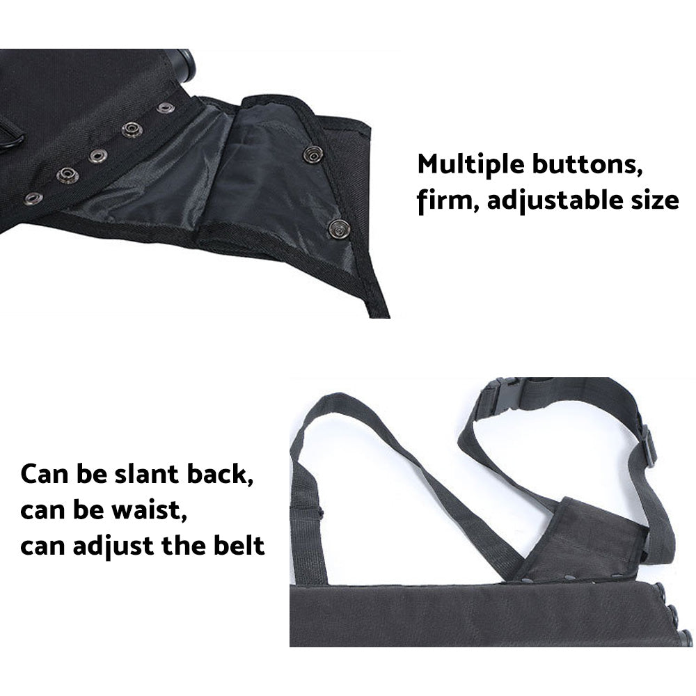 Archery Arrow Quiver Holder 3 Tube Back Waist Shoulder Strap Bag Pouch Hunting-1