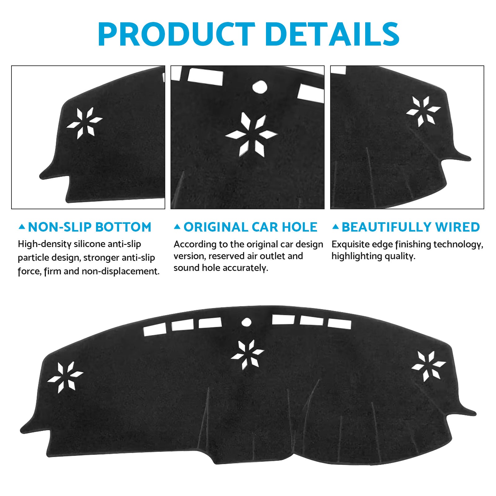 Black Dash Mat Dashboard Cover Suitable For Chrysler 300C LE SRT 2005-2012-3