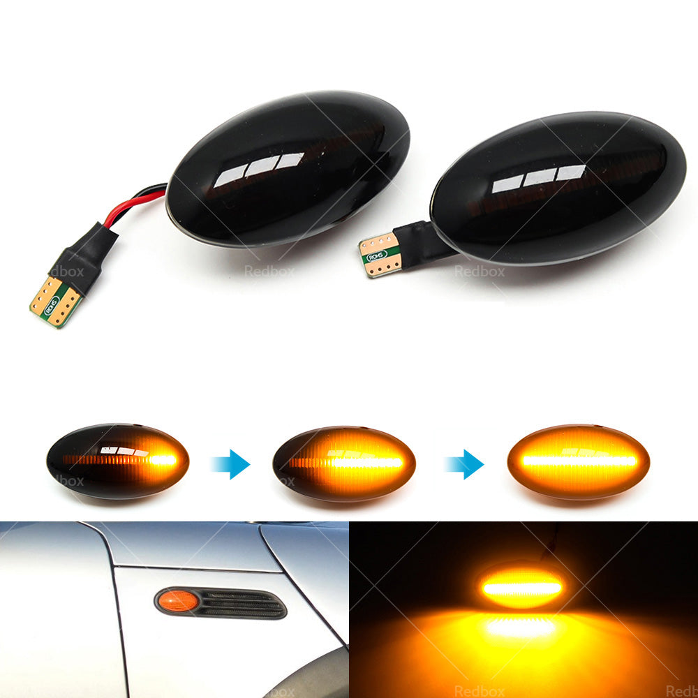 Pair LED Side Indicator Turn Signal Light Lamp For Mini Cooper JCW R50 R53 R52-2