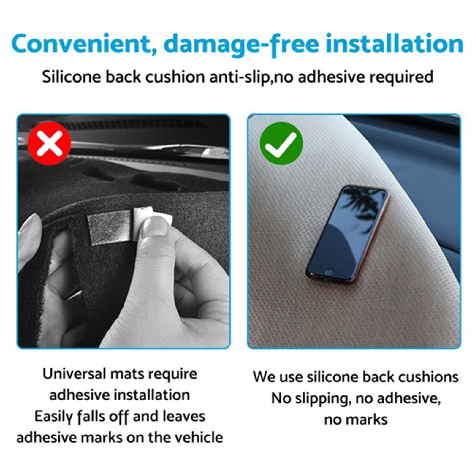1x Non-Slip Microfiber Leather Dash Mat Suitable For Ford Ranger 2022-2025-3