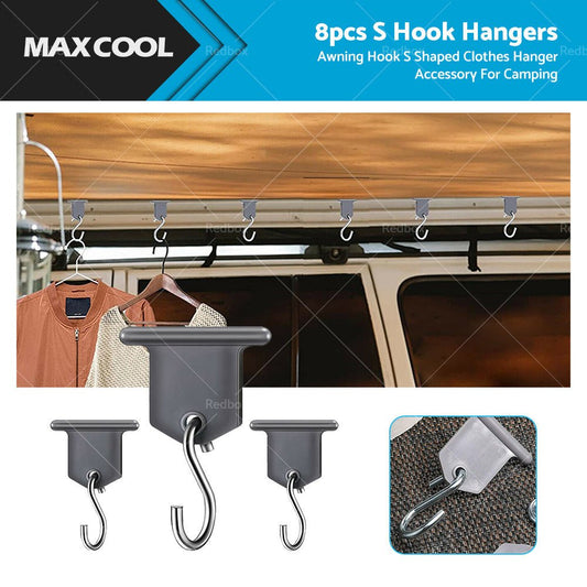 8 Pack Awing S Hook Hanger to Suit Rails Track Caravan Motorhome Stainless Steel - Frazy's Auto Parts