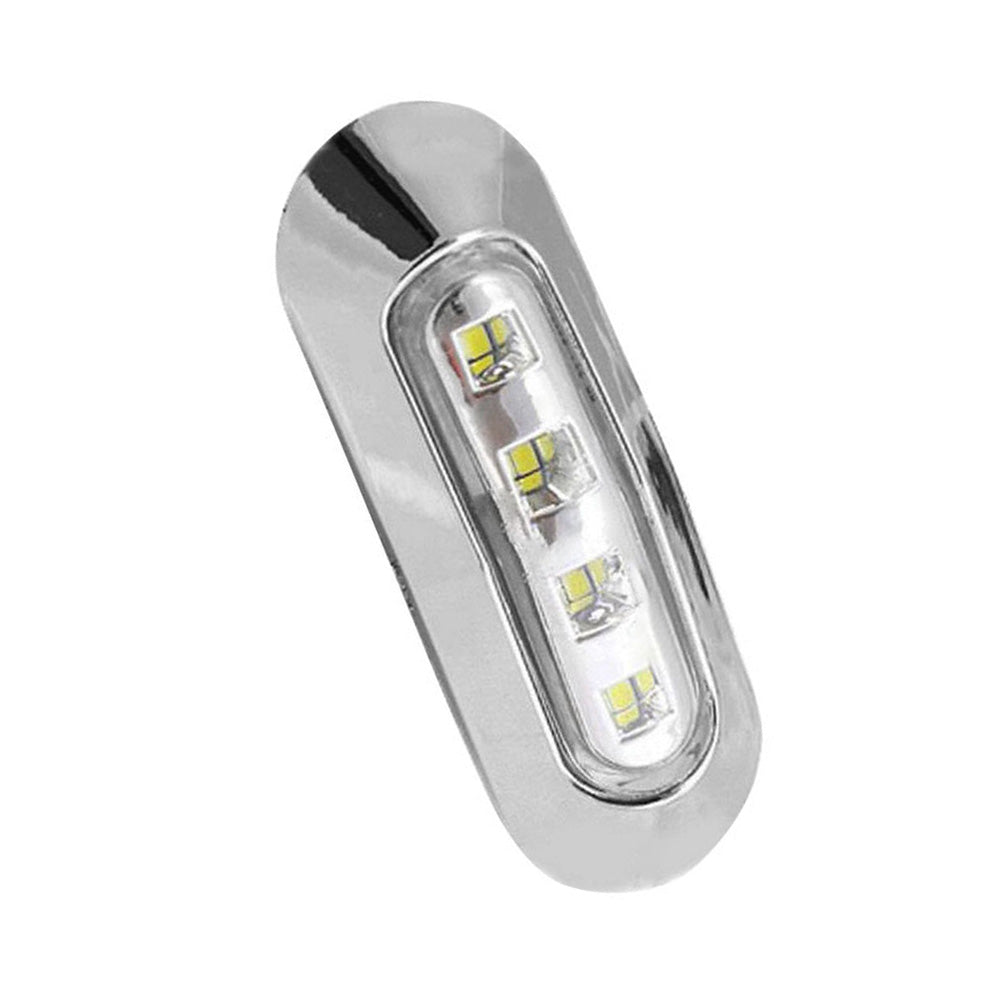 10x White 4-LED Side Marker Clearance Lamps Suitable For Truck / Trailer / Lorry Chrome Housing-4