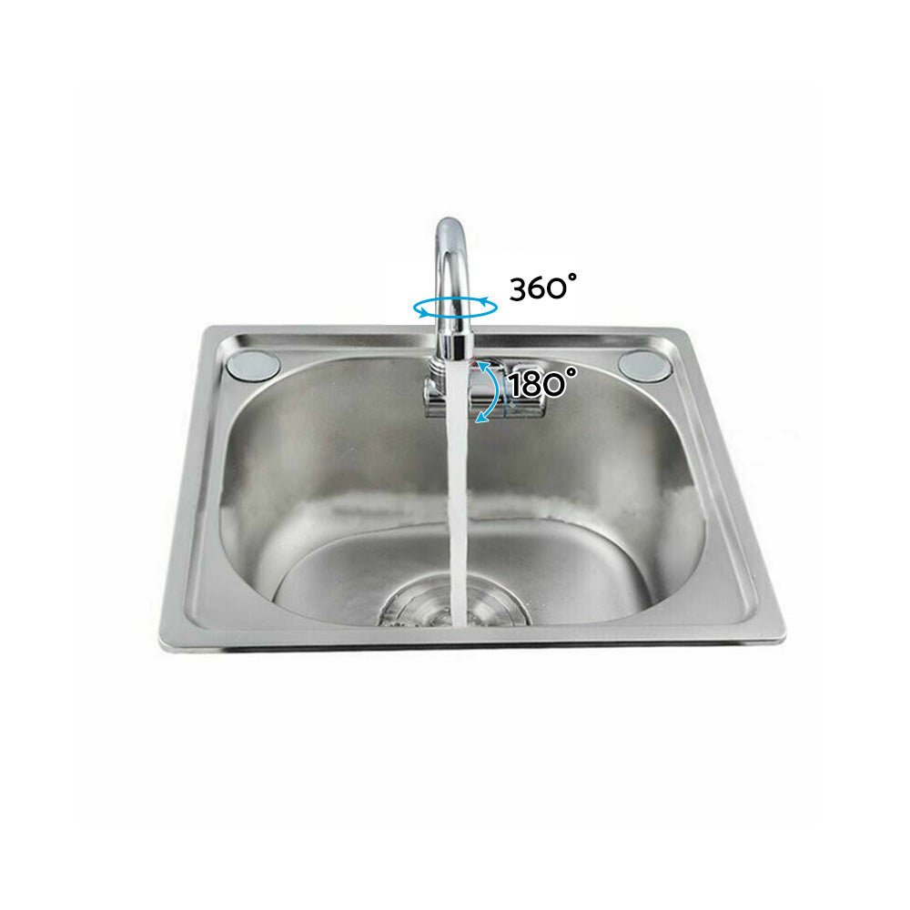 For RV Motorhome Faucet Single Cold Water Tap 360 Degree Rotation 1 or 2in Mounting-2