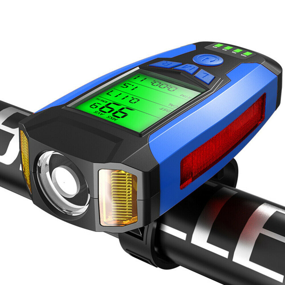 LED Bicycle Headlight with Horn and Speedometer USB-Rechargeable Front Bike Light Suitable For Bicycles-5