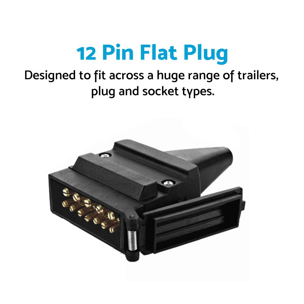 82171BL 12 Pin Flat Connector Plug Suitable For Trailer Caravan Boat Vehicle - Frazy's Auto Parts