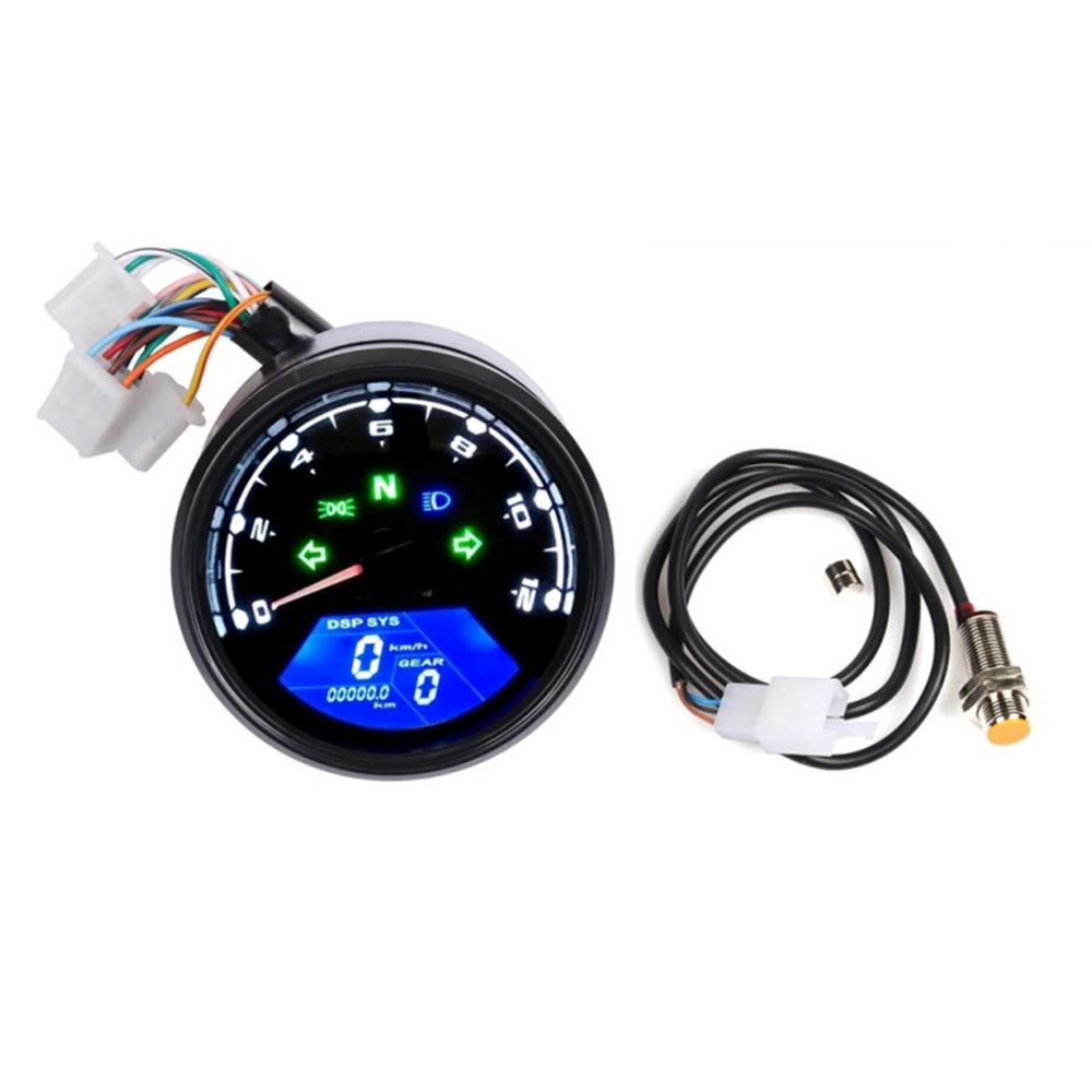 Universal Digital Motorcycle Odometer Speedometer Tachometer Gauge LCD Backlight-0