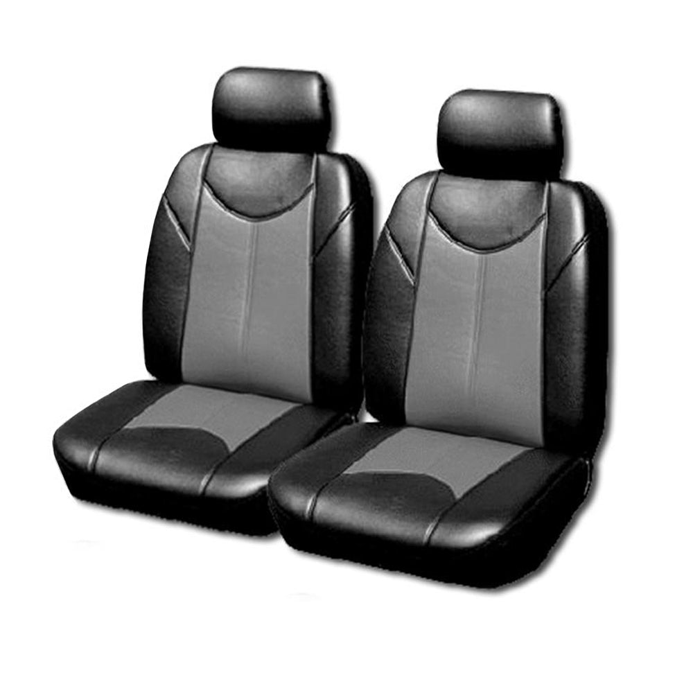 Leather Look Seat Covers Grey Suitable For Mazda BT-50 Single Cab 2011-2020-0