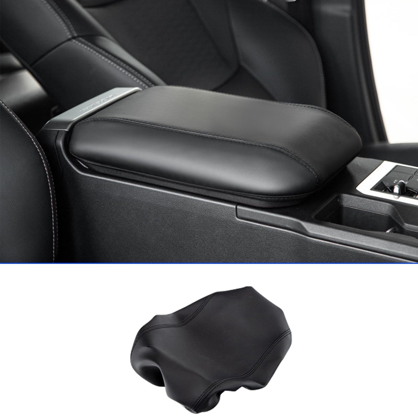 Leather Center Armrest Cover Trim Suitable For Toyota Prado LC250 2024-2025 RHD-3