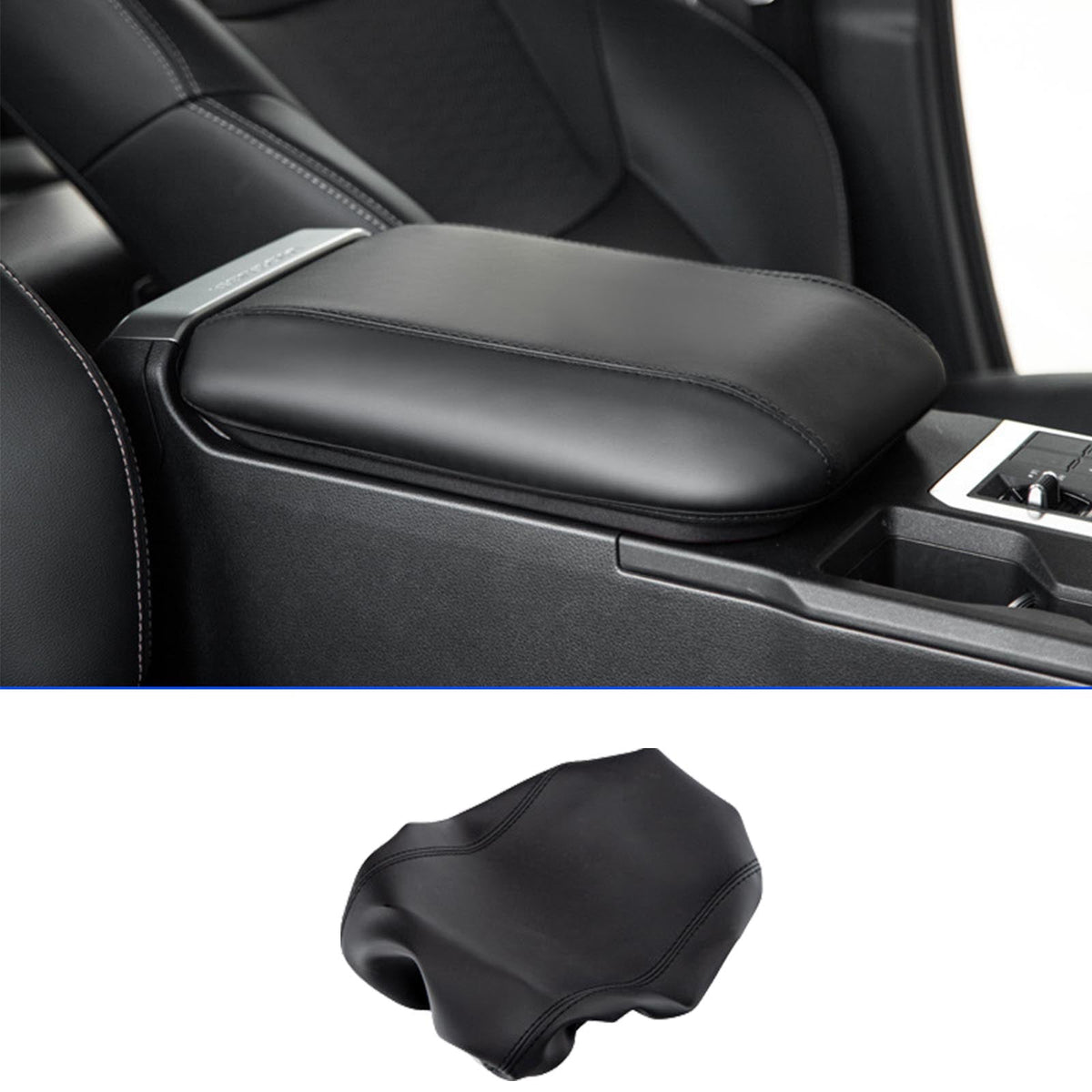 Leather Center Armrest Cover Trim Suitable For Toyota Prado LC250 2024-2025 RHD-3