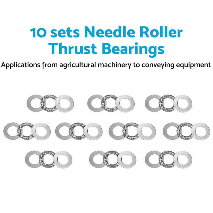 10PCS 20mm x 35mm x 2mm AXK2035 Thrust Needle Roller Bearing with AS2035 Washer-2