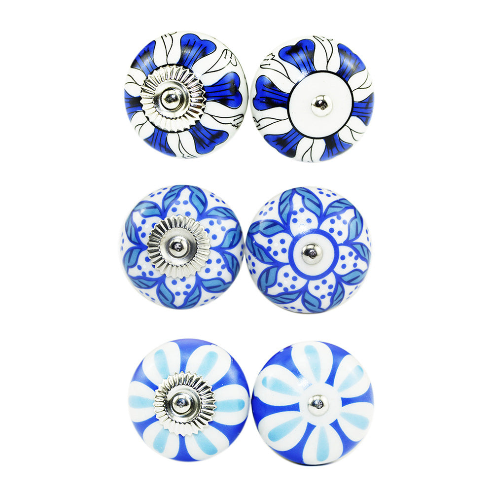 6 Pcs Cupboard Door Knobs Handles Drawer Pull Vintage Ceramic Knob Shabby Chic-1