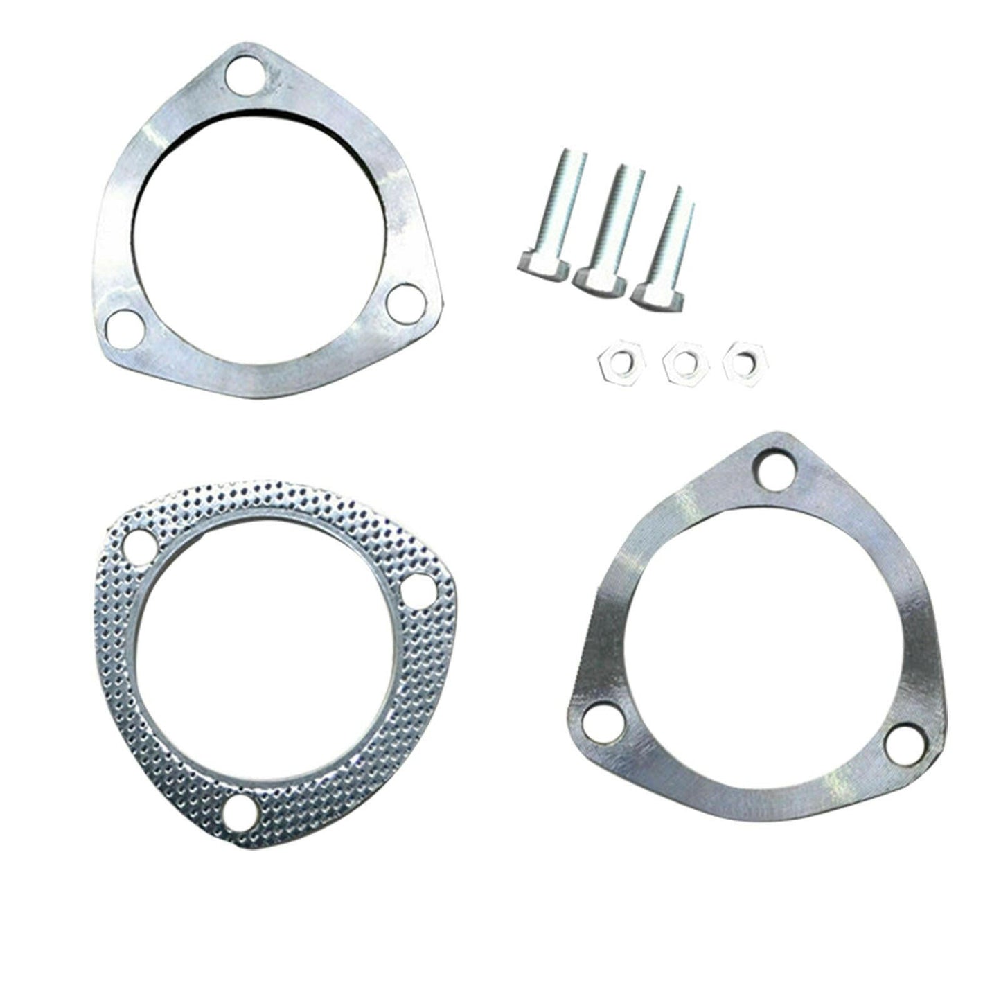 Exhaust Flange Plate Set 304 Stainless Steel 2.5in 63mm 3 Bolt Suitable For Universal Applications-2