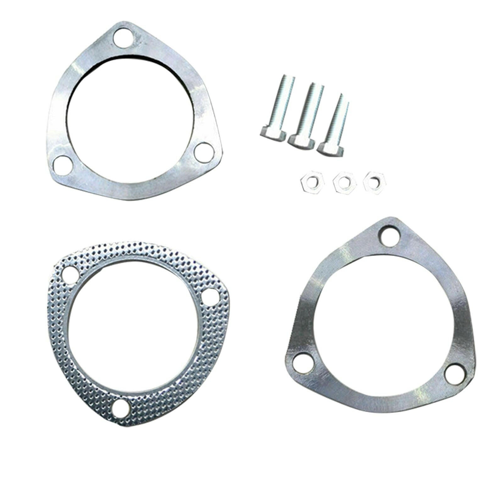 Exhaust Flange Plate Set 304 Stainless Steel 2.5in 63mm 3 Bolt Suitable For Universal Applications-2