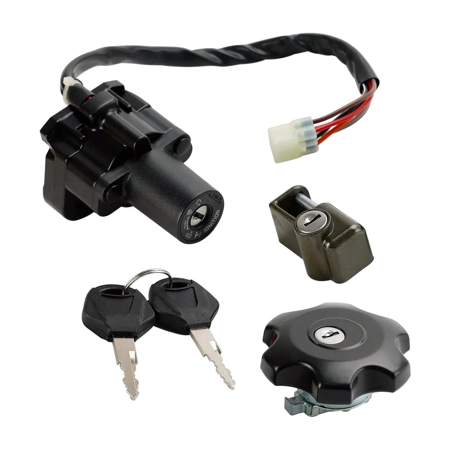 Ignition & Fuel Cap Seat Lock Set Suitable For Suzuki DR650 / DR650SE 1996-2022-1