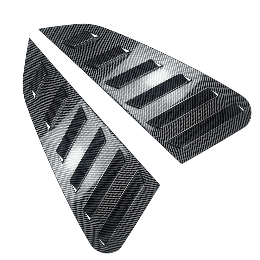 2x Carbon Fiber Style Rear Quarter Window Louvers Suitable For Subaru WRX 11-14-1