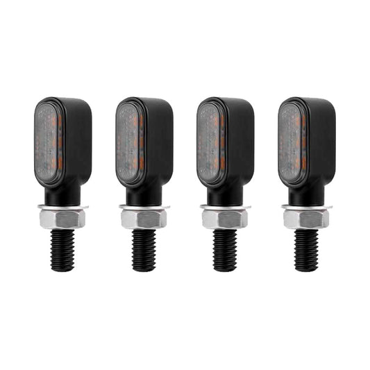4x Motorcycle Indicators Turn Signal Blinkers Amber Mini LED Light Universal AU-0