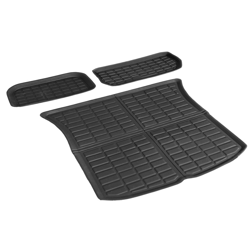 3x Trunk & Frunk Mat TPR Black Suitable For Tesla Model Y 2021-2024-1