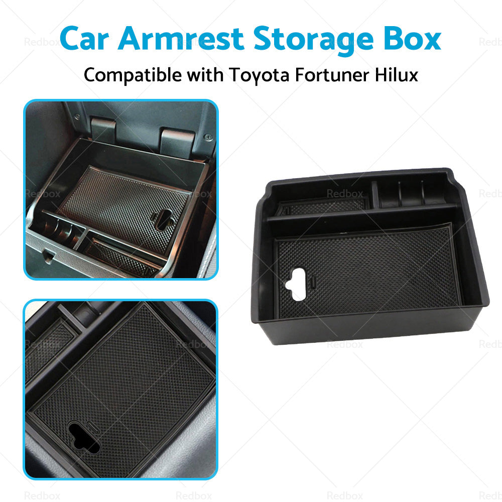 Car Armrest Storage Center Console Tray Box Suitable For Toyota Fortuner Hilux-2