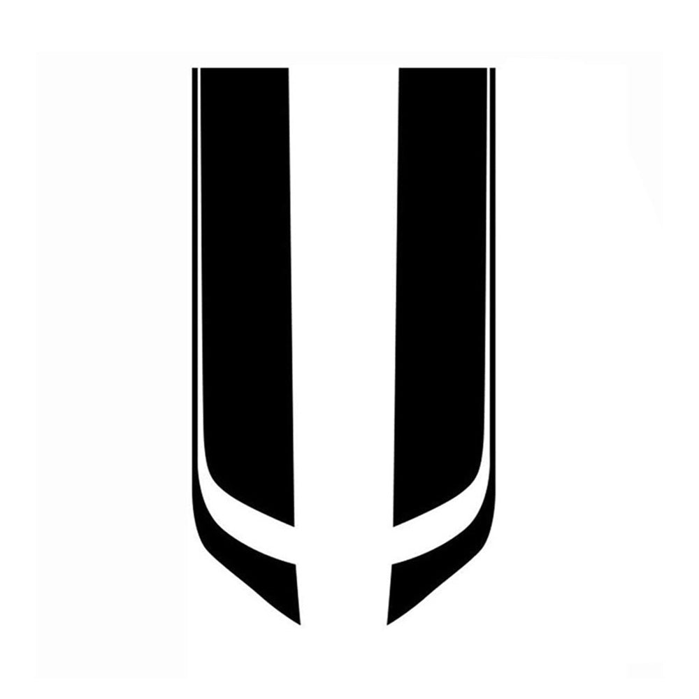 2x Wide Black Racing Car Hood Stripe Decals Vinyl Bonnet Stickers Suitable For Universal Cars-1