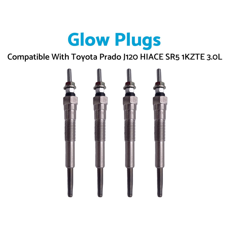4Pcs Glow Plugs Suitable for Toyota Prado J120 HIACE SR5 1KZTE 3.0L 19850-67020-0