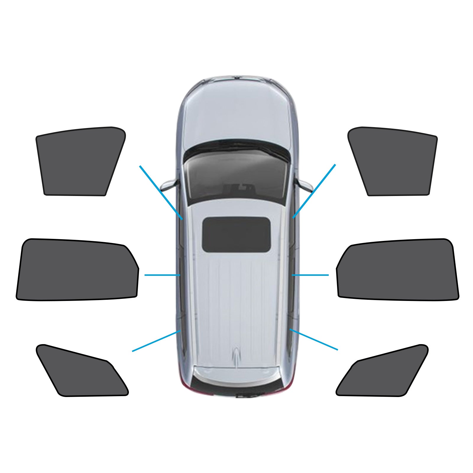 Polyester 6x Window Magnetic Mesh Sunshades Suitable for Kia Sportage 2021-2024-0