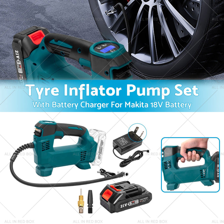 Cordless Portable Tyre Inflator Pump w/ Battery Charger For Makita 18V Battery-1