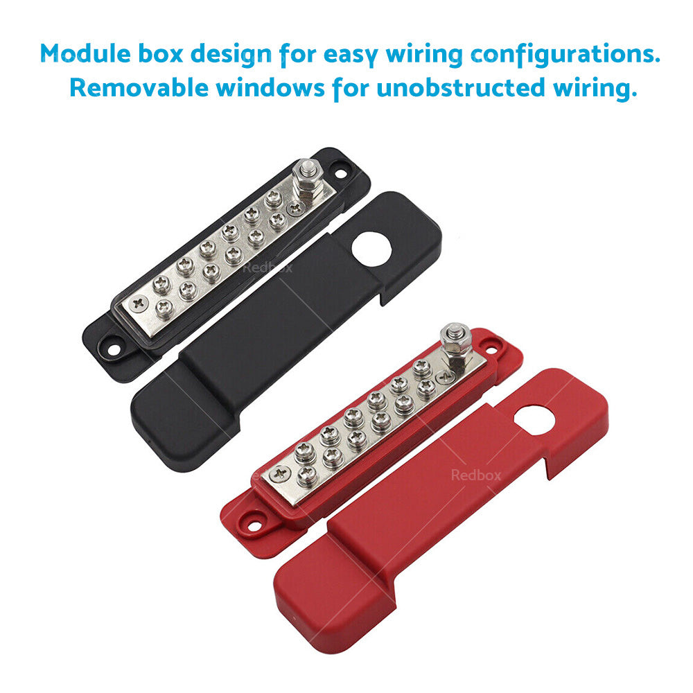 1 Piece 12 Way Bus Bar Power Distribution Rated Terminal Block For Auto Marine-4