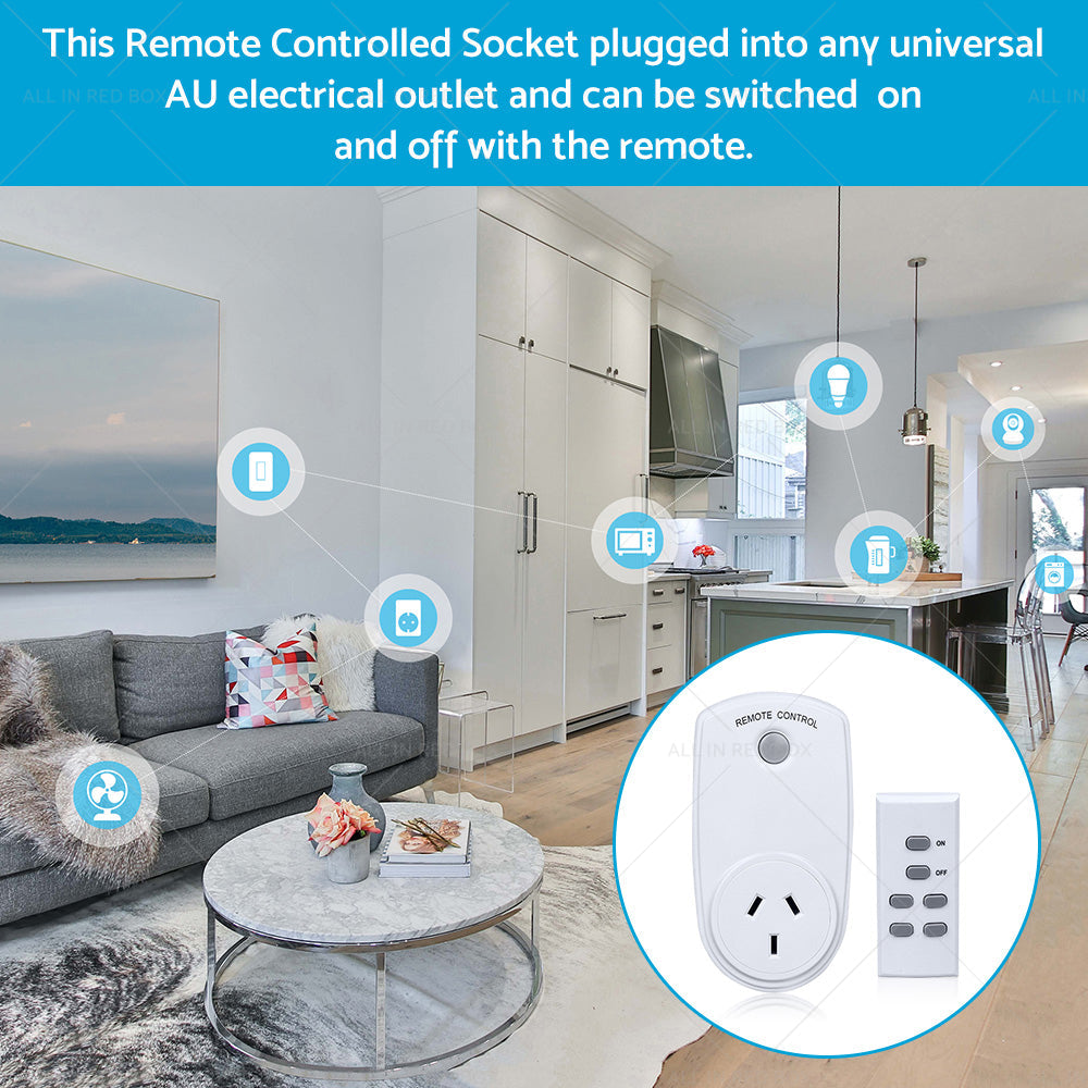 1 Pack Home Wireless Power Switch Mains Sockets  and  1x Remote Controllers AU Plug-1