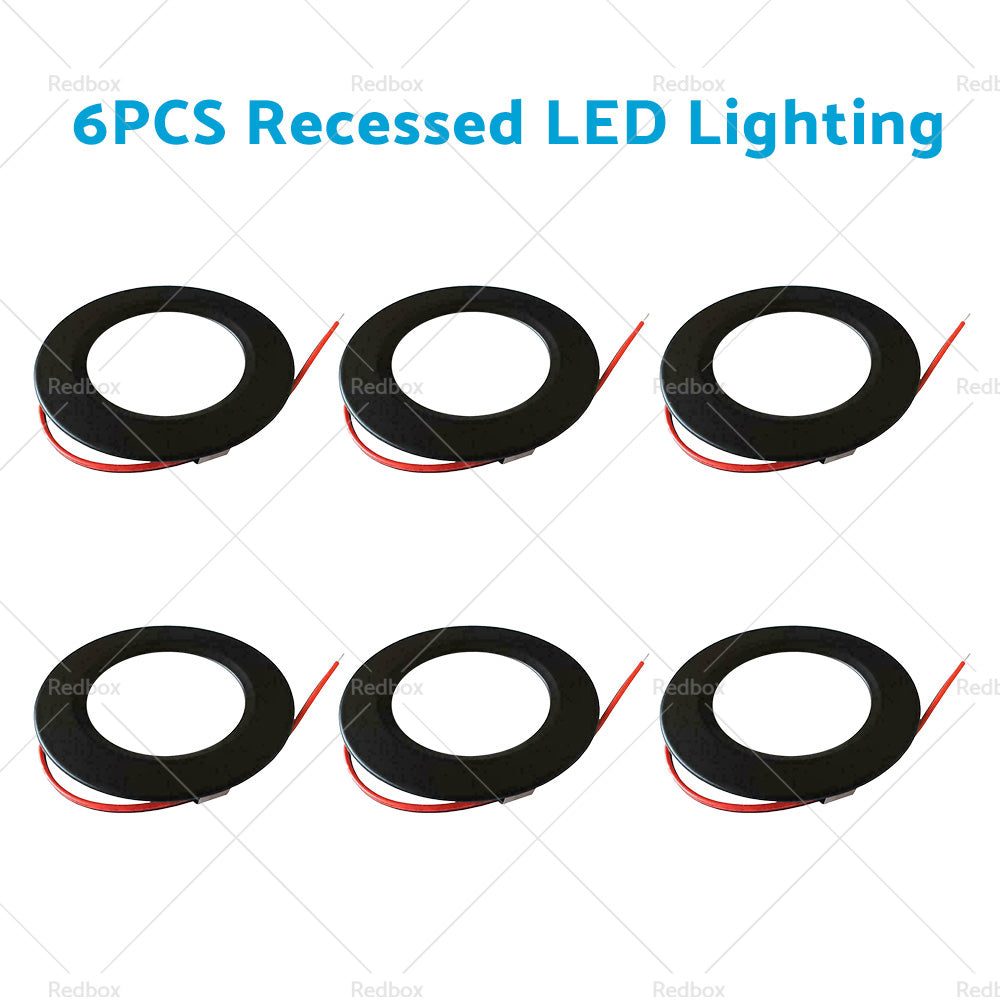 4/6x 12V Dimmable Spot Lights Suitable For Caravan & Boat Black Downlight Warm White AU-5