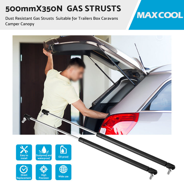 Gas Strut 500mm-350N x2  8mm Shaft  Caravans, Trailers, Canopy, Toolboxes struts-0