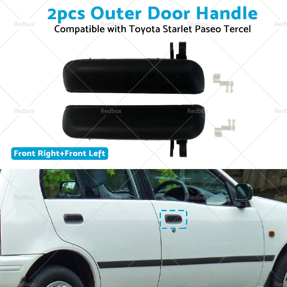 Pair LHRH FRONT Outer Door Handle Suitable For Toyota Starlet EP91 96~99 Black-4