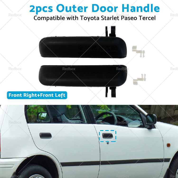 Pair LHRH FRONT Outer Door Handle Suitable For Toyota Starlet EP91 96~99 Black-4