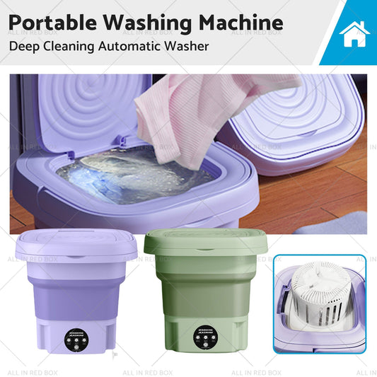 8L Foldable Portable Washing Machine with 3 Modes Deep Cleaning Automatic Washer 240V - Frazy's Auto Parts