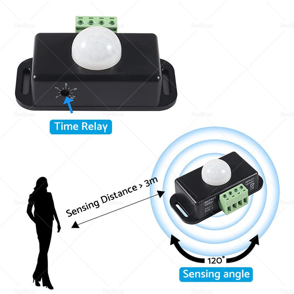 8m Body Infrared PIR Motion Sensor Switch For LED Light Strip Automatic 12V 24V - Frazy's Auto Parts